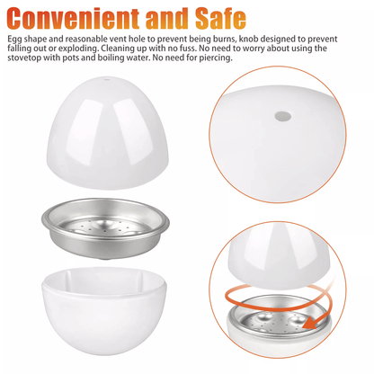 Microwave Egg Boiler Cooker For 4 Eggs Detachable Shell Steamer Pod Easy Hard Or Soft Boiled Eggs M 4