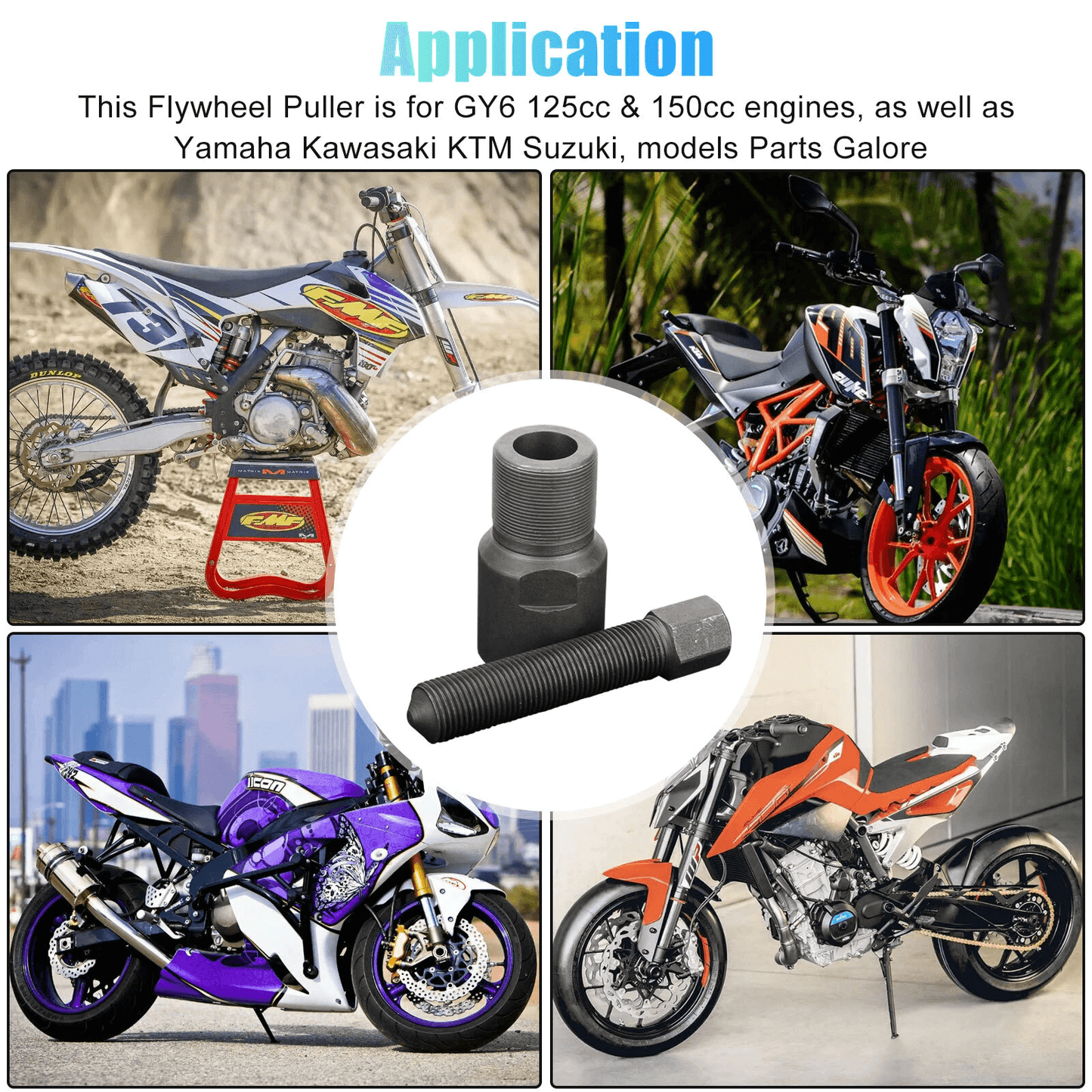 Motorcycle Flywheel Magneto Stator Puller Set 27mm 28mm 16mm  Fits Yamaha Kawasaki GY6 125cc 150cc  3