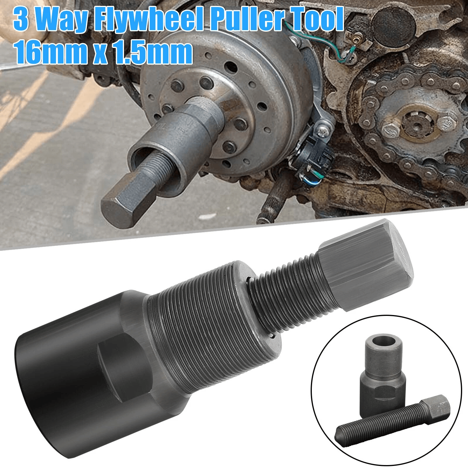 Motorcycle Flywheel Magneto Stator Puller Set 27mm 28mm 16mm – Fits Yamaha, Kawasaki, GY6 125cc 150cc Engines