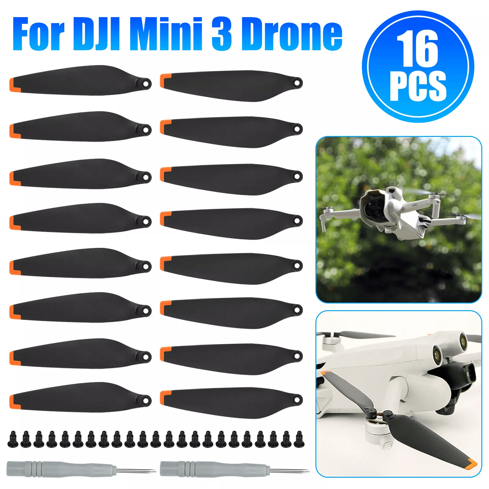 Upgraded Low-Noise Props & Wings for DJI Mini Drone, Durable Replacement Blades, Compatible Accessories