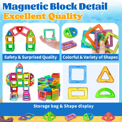 Magnetic Building Blocks Medium Size STEM Toys for Kids Educational Magnet Construction Set for Cr
