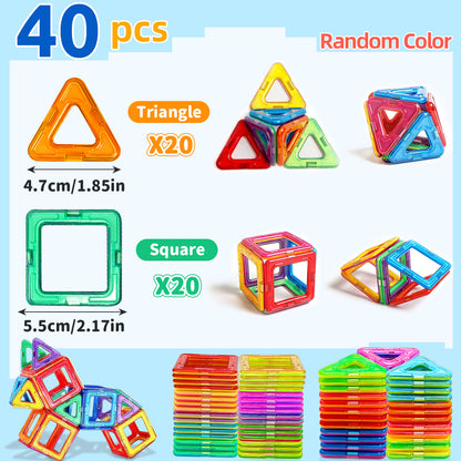 Magnetic Building Blocks Medium Size STEM Toys for Kids Educational Magnet Construction Set for Cr