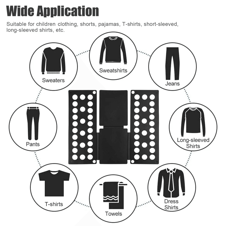 Clothes Fast Folder Folding Board For Laundry Adjustable TShirt Flip Organizer Tool 4