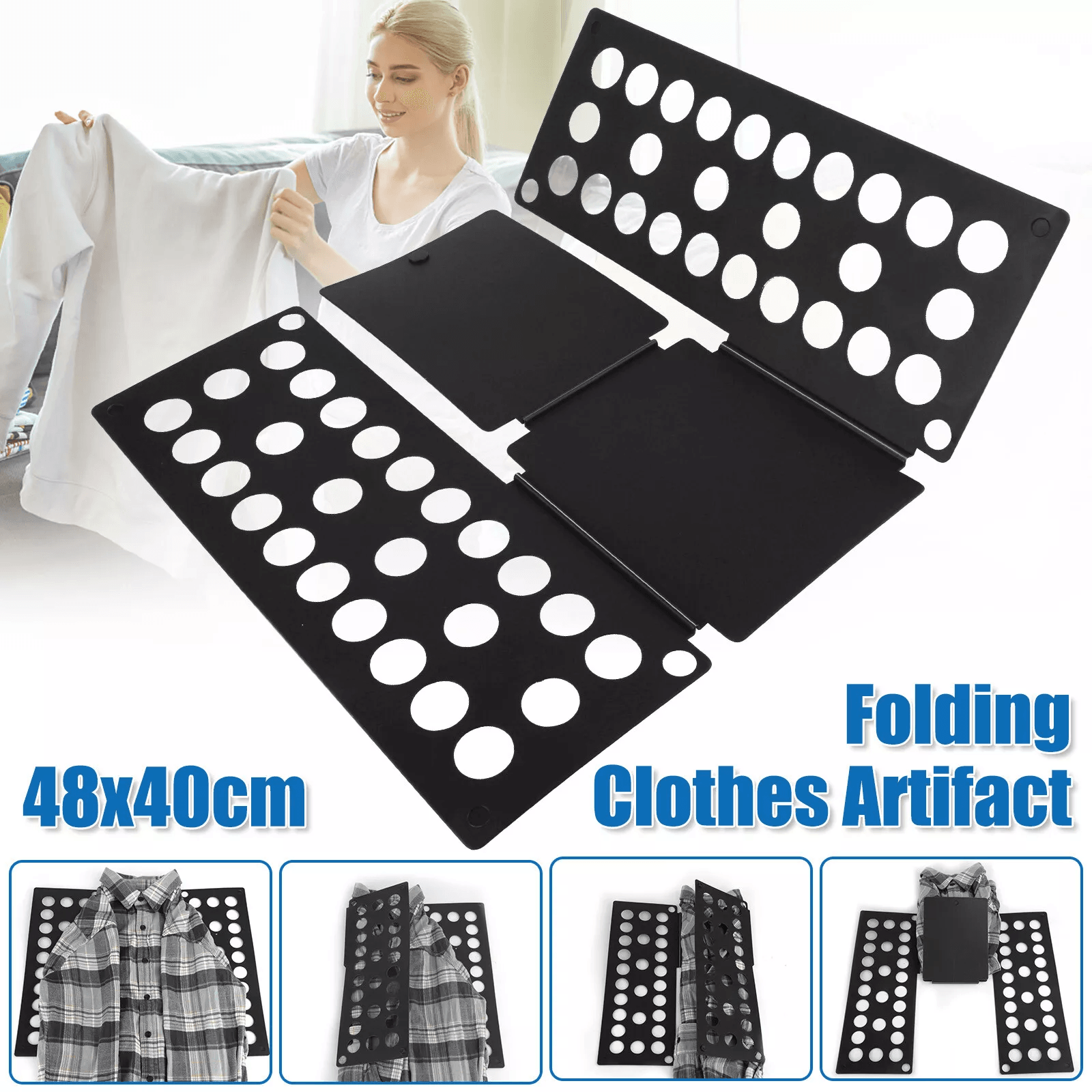 Clothes Fast Folder Folding Board for Laundry, Adjustable T-Shirt Flip Organizer Tool
