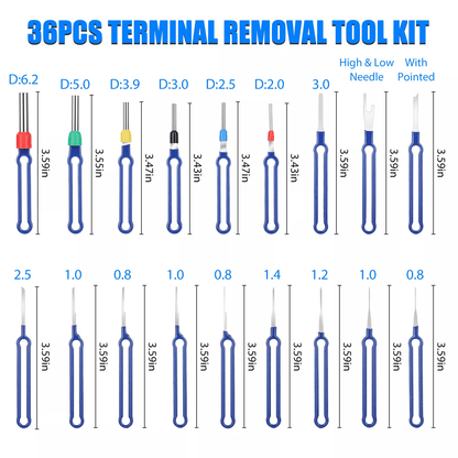 36PCS Pin Extractor Electrical Wire Connector Terminal Removal Ejector Tool Kit Automotive  Electro 3