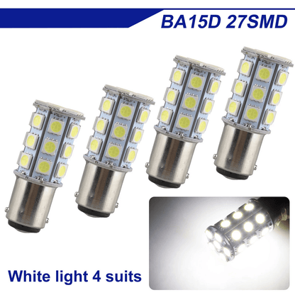 Super Bright BA15D 27SMD LED Interior RV Camper Trailer Light Bulbs White 6000K For Brake Reverse B 4