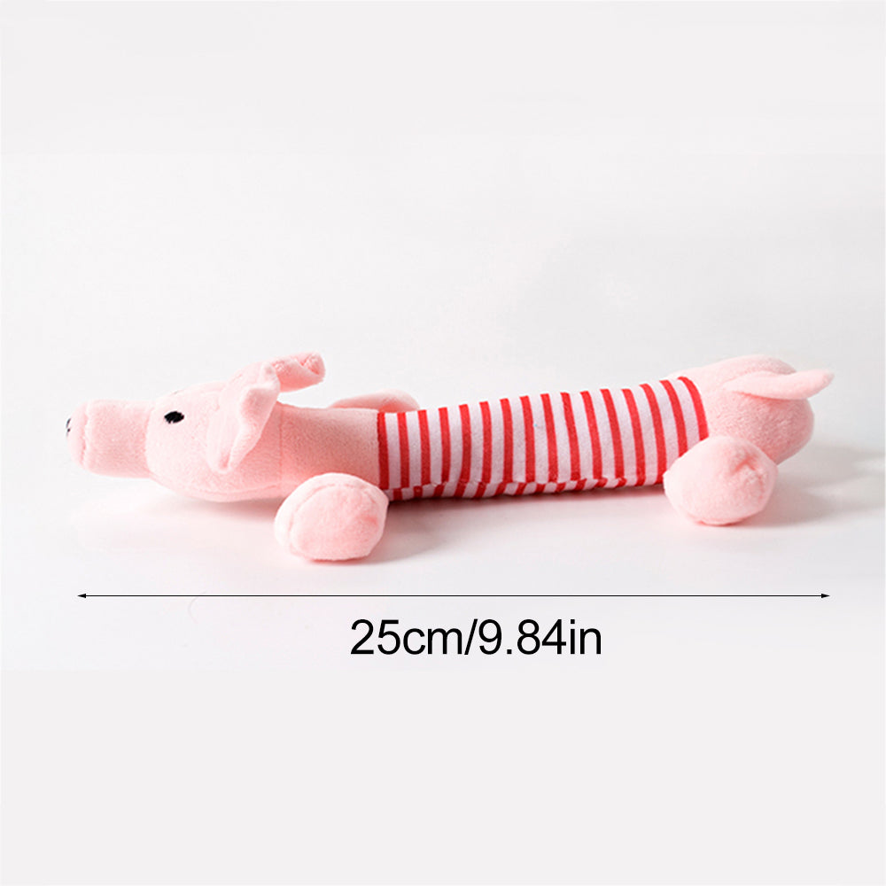 Stuffingless Plush Dog Toy Squeaky Crinkle Enhanced Chew Toy for Large Breeds Simulated Animal Design