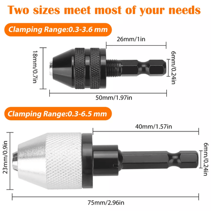 Keyless Chuck Conversion Hex Shank Adapter Drill Bit Quick Change Driver For Power Screwdrivers And 8