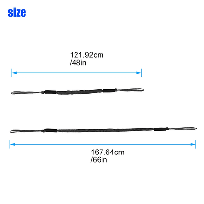 Black Marine Bungee Dock Lines Stretchable Mooring Ropes With Hooks 6