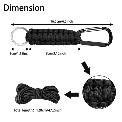 Survival Paracord Bracelet Set Adjustable Emergency Cord Wristbands For Hiking  Camping 5