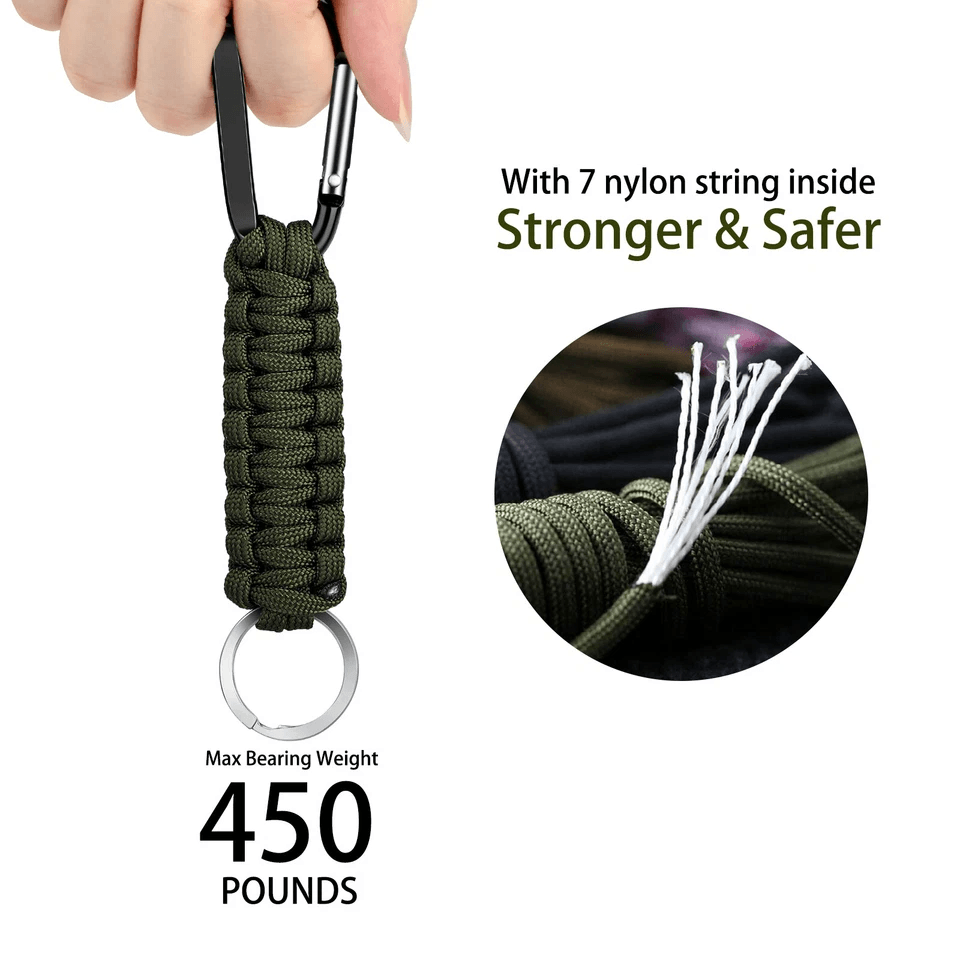 Survival Paracord Bracelet Set Adjustable Emergency Cord Wristbands For Hiking  Camping 2
