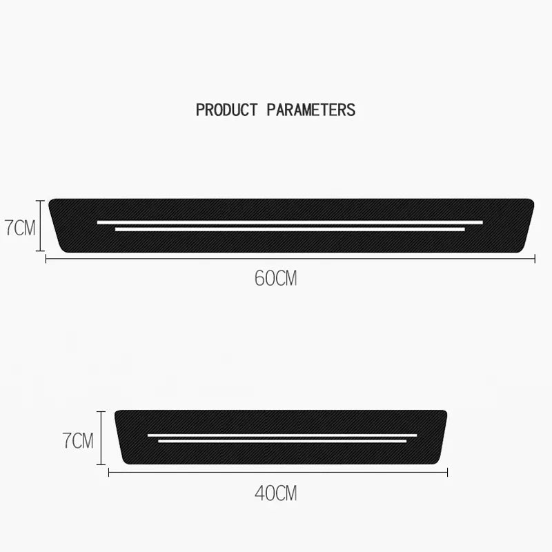 Carbon Fiber Car Door Sill Guard Universal AntiScratch Protection Strip Decorative Leather Sticke