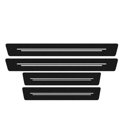 Carbon Fiber Car Door Sill Guard Universal AntiScratch Protection Strip Decorative Leather Sticke