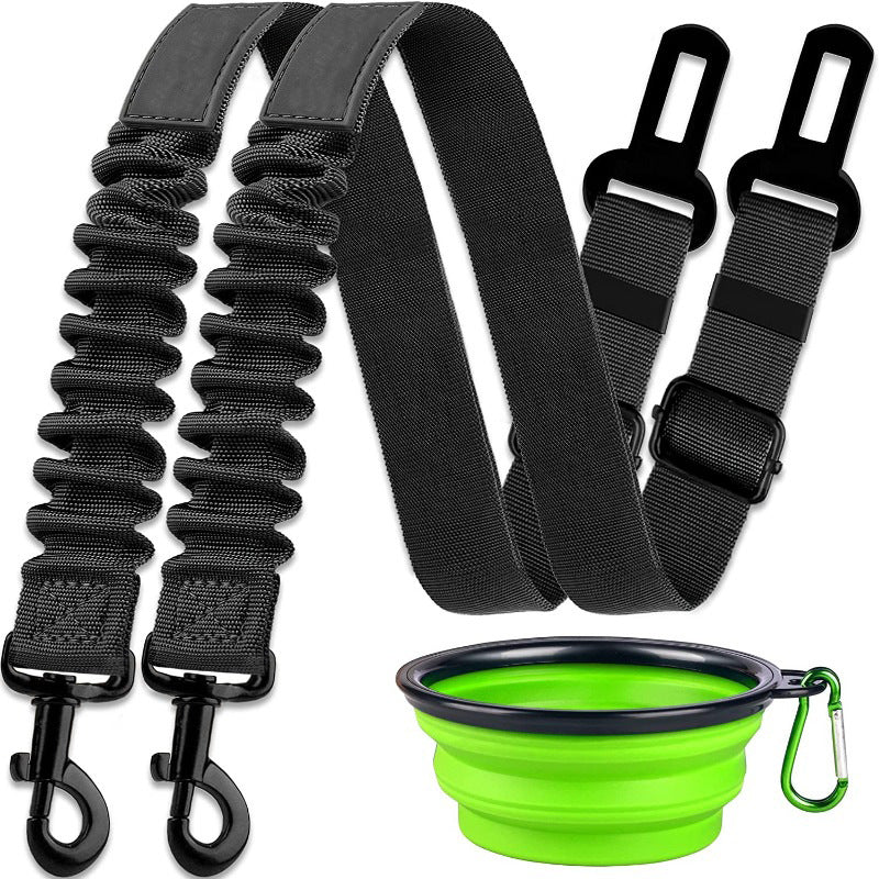 Retractable Pet Car Seat Belt Heavy Duty Safety Buckle For Dogs With Elastic Nylon Traction 1