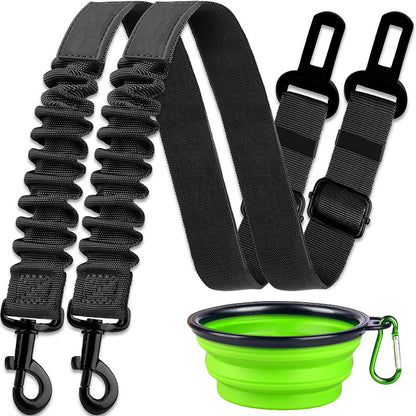 Retractable Pet Car Seat Belt Heavy Duty Safety Buckle For Dogs With Elastic Nylon Traction 1