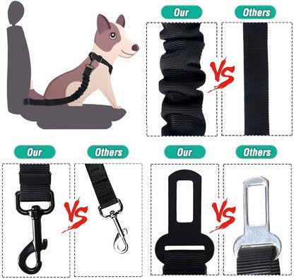 Retractable Pet Car Seat Belt Heavy Duty Safety Buckle For Dogs With Elastic Nylon Traction 3