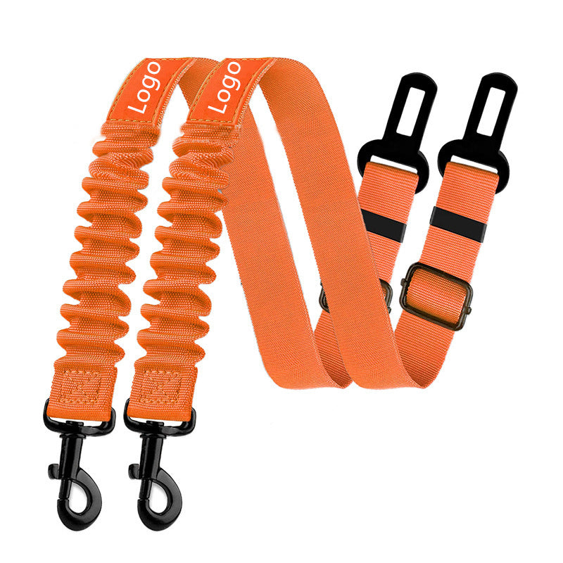 Retractable Pet Car Seat Belt Heavy Duty Safety Buckle For Dogs With Elastic Nylon Traction 7
