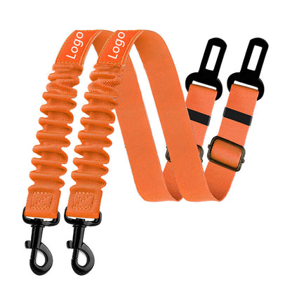 Retractable Pet Car Seat Belt Heavy Duty Safety Buckle For Dogs With Elastic Nylon Traction 7