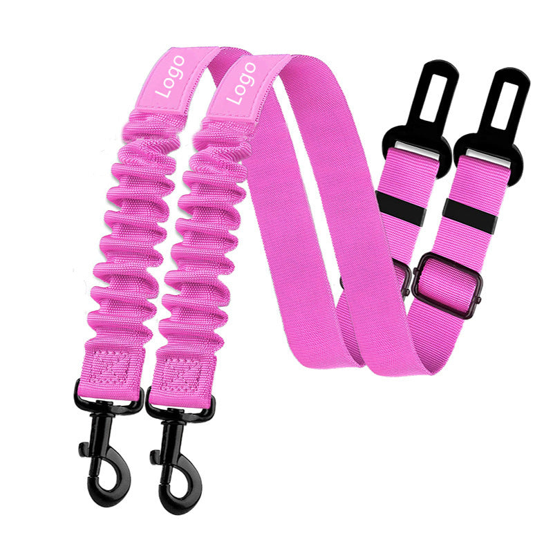 Retractable Pet Car Seat Belt Heavy Duty Safety Buckle For Dogs With Elastic Nylon Traction 10