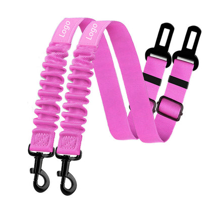 Retractable Pet Car Seat Belt Heavy Duty Safety Buckle For Dogs With Elastic Nylon Traction 10