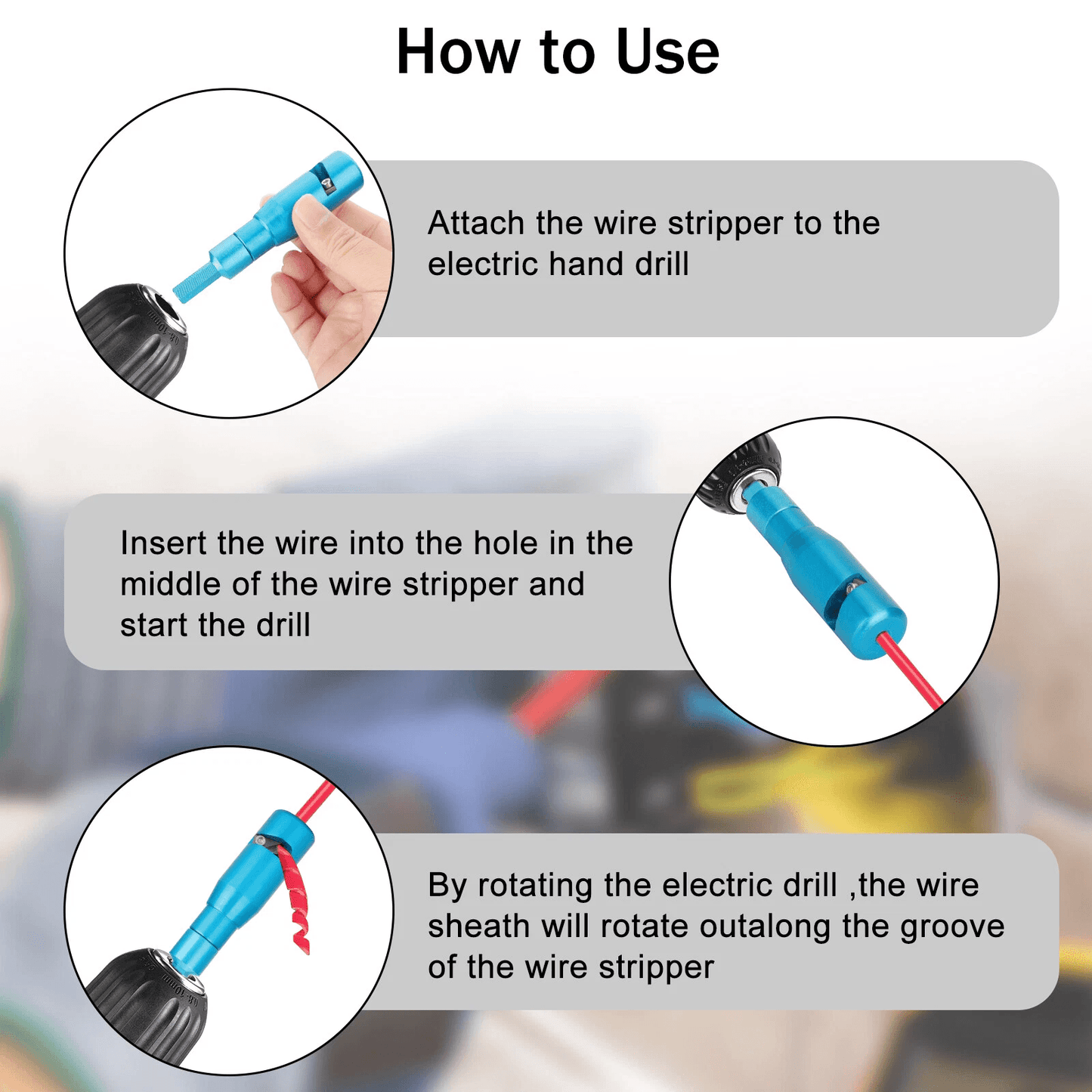 Electric Drill Wire Stripper Cutter Tool Set Premium Cable Wire Stripping Tool For Hand Drill Compa 4