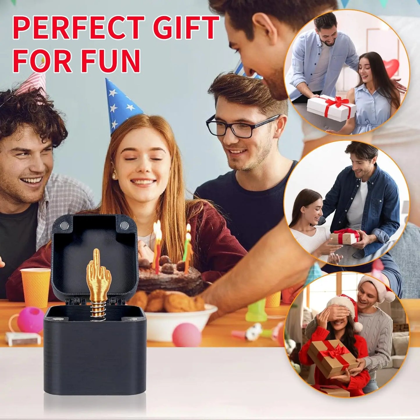 Funny Middle Finger Gift Box Best Gag Prank Present for Adults White Elephant Christmas Joke Gift