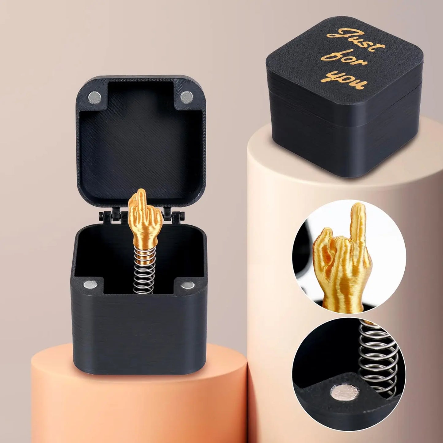 Funny Middle Finger Gift Box, Best Gag Prank Present for Adults, White Elephant Christmas Joke Gift, Quirky Novelty Item