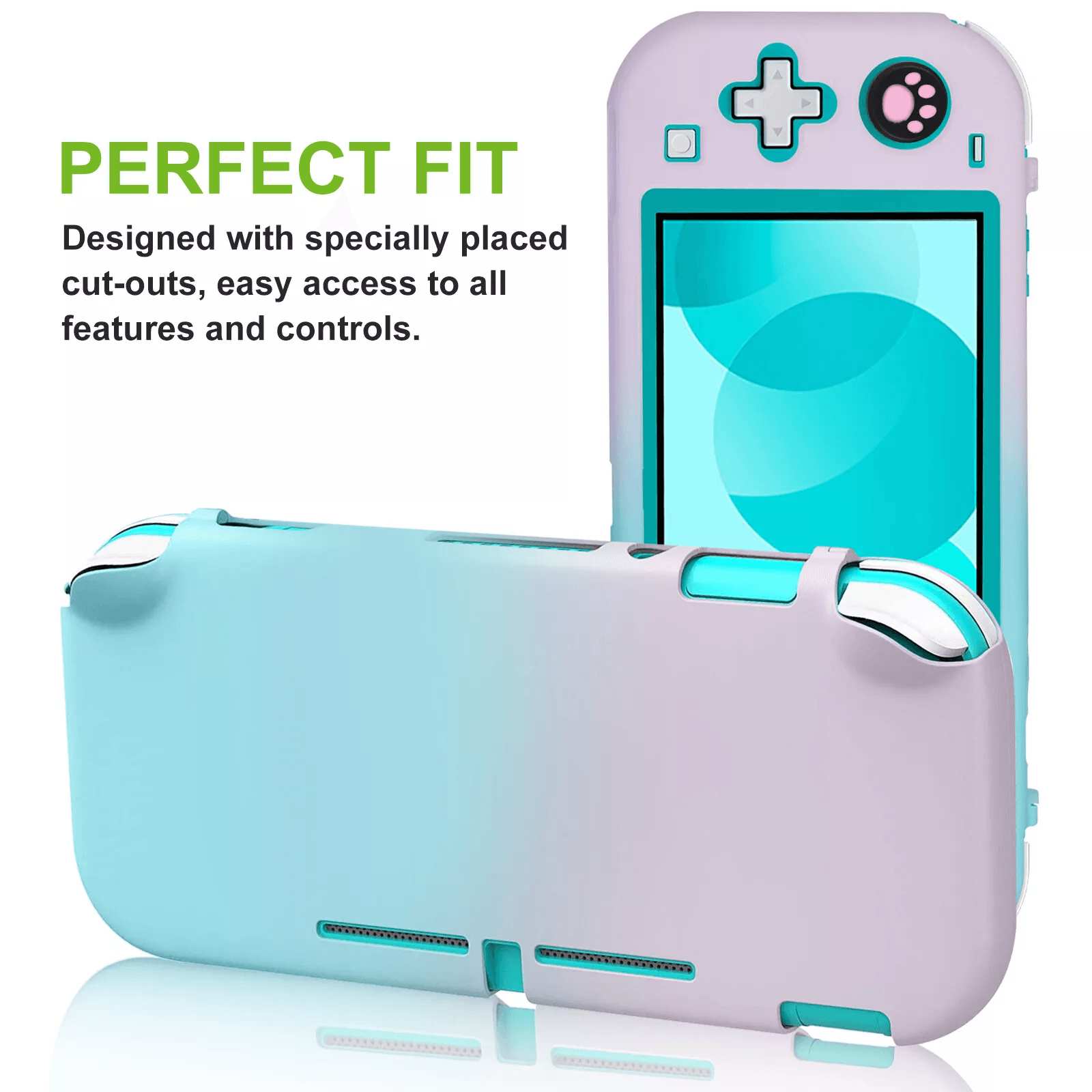 Hard Case Cover Shell With Screen Protector Thumb Grip Caps For Nintendo Switch Lite AntiScratch Si 4