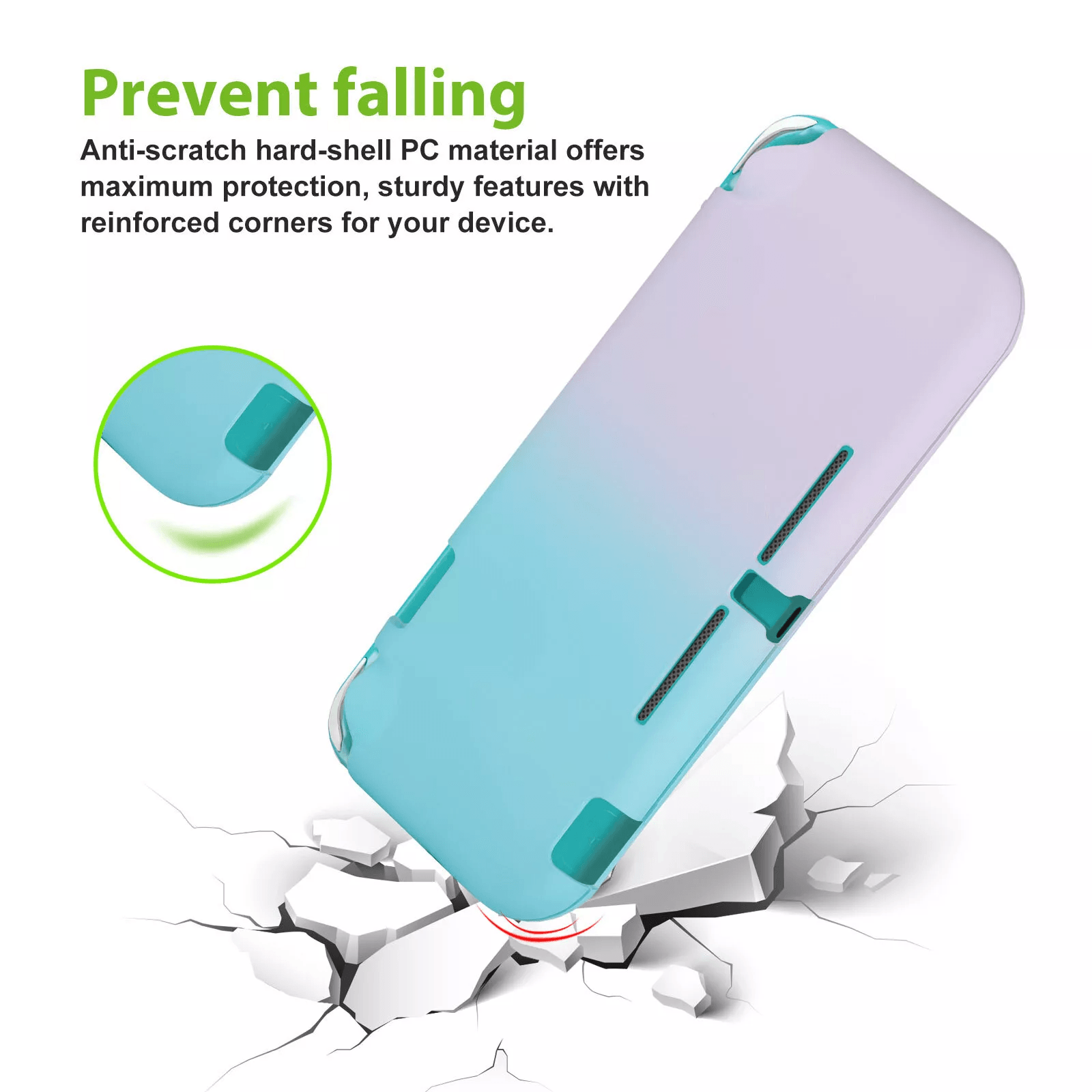 Hard Case Cover Shell With Screen Protector Thumb Grip Caps For Nintendo Switch Lite AntiScratch Si 5