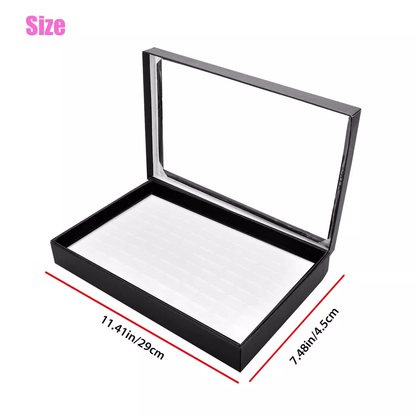 Premium Jewelry Ring Display Organizer Case Tray Faux Leather Earring Storage Box With 100 Slots Fo 7