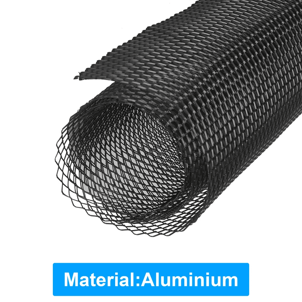 Universal Black Aluminum Car Grille Mesh Rhombic Net Sheet For Bumper  Hood Vent 4