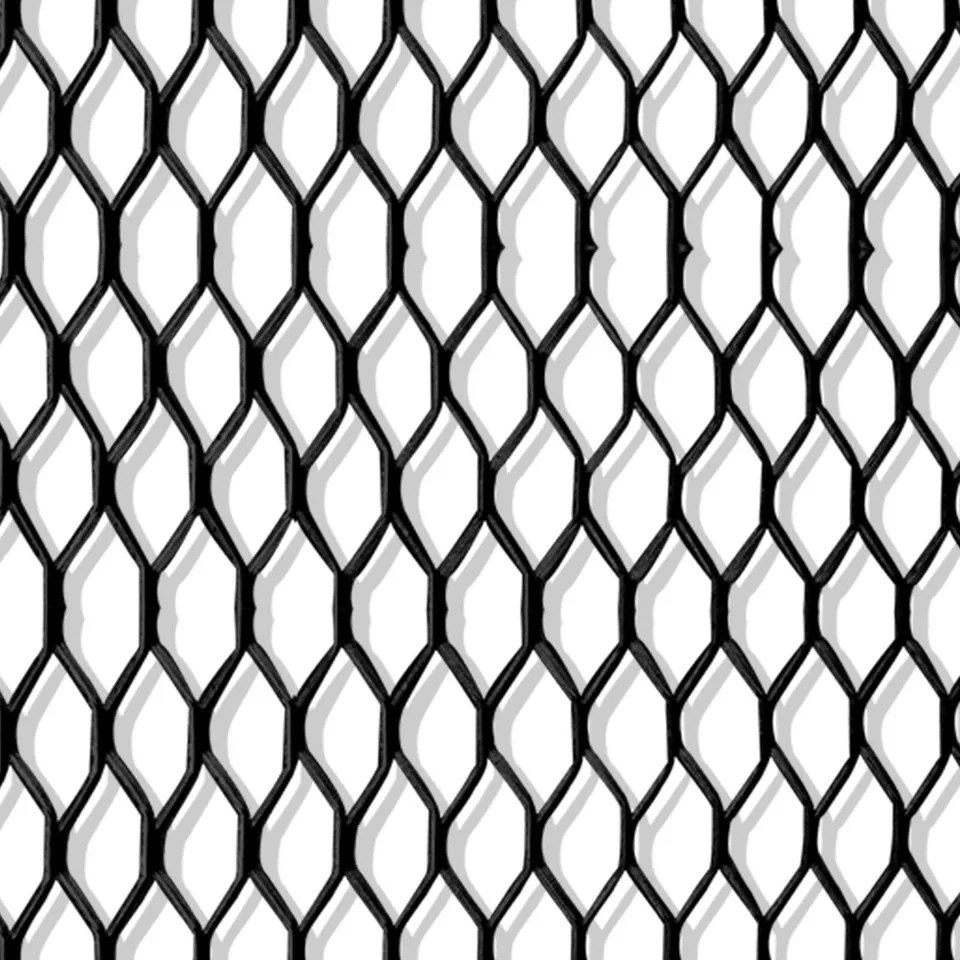 Universal Black Aluminum Car Grille Mesh Rhombic Net Sheet For Bumper  Hood Vent 2