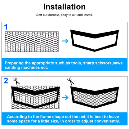 Universal Black Aluminum Car Grille Mesh Rhombic Net Sheet For Bumper  Hood Vent 1