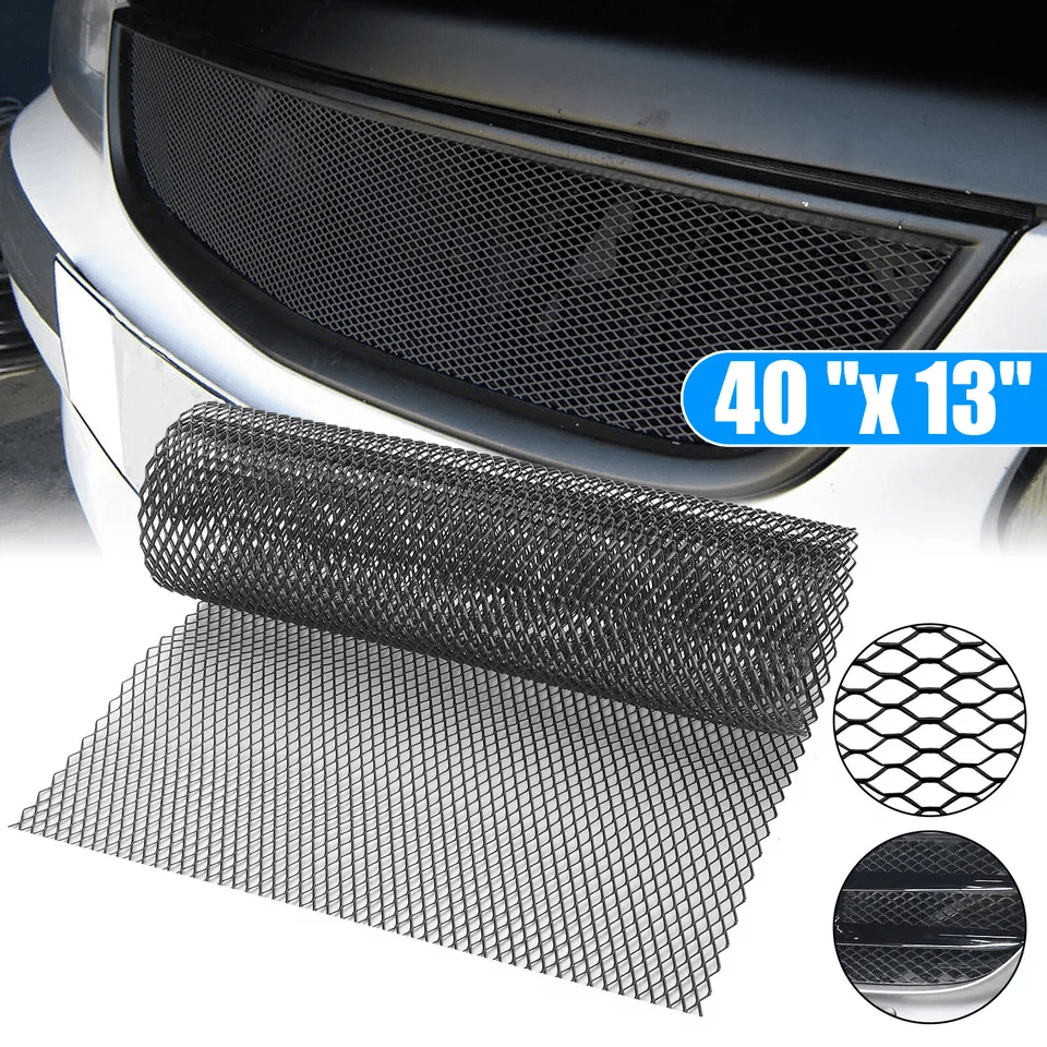 Universal Black Aluminum Car Grille Mesh, Rhombic Net Sheet for Bumper & Hood Vent