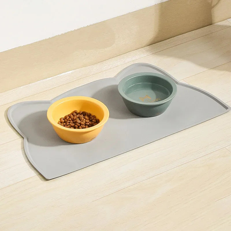 Non Slip Silicone Pet Food Mat Leak Proof Anti Dirty Dog  Cat Bowl Pad Dishwasher Safe  Eco Friendl 1
