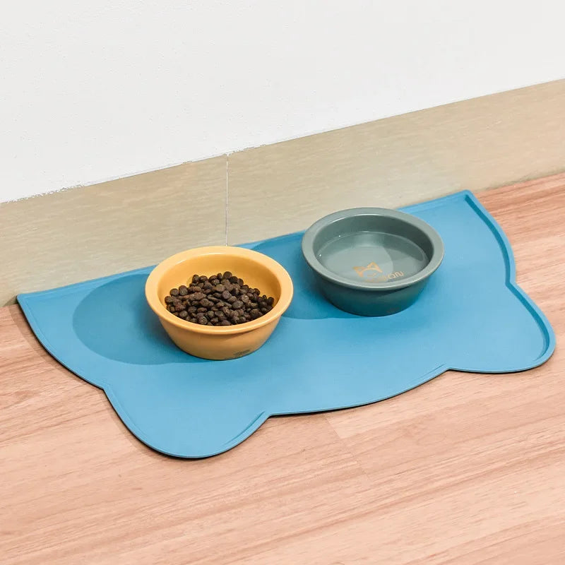 Non Slip Silicone Pet Food Mat Leak Proof Anti Dirty Dog  Cat Bowl Pad Dishwasher Safe  Eco Friendl 2