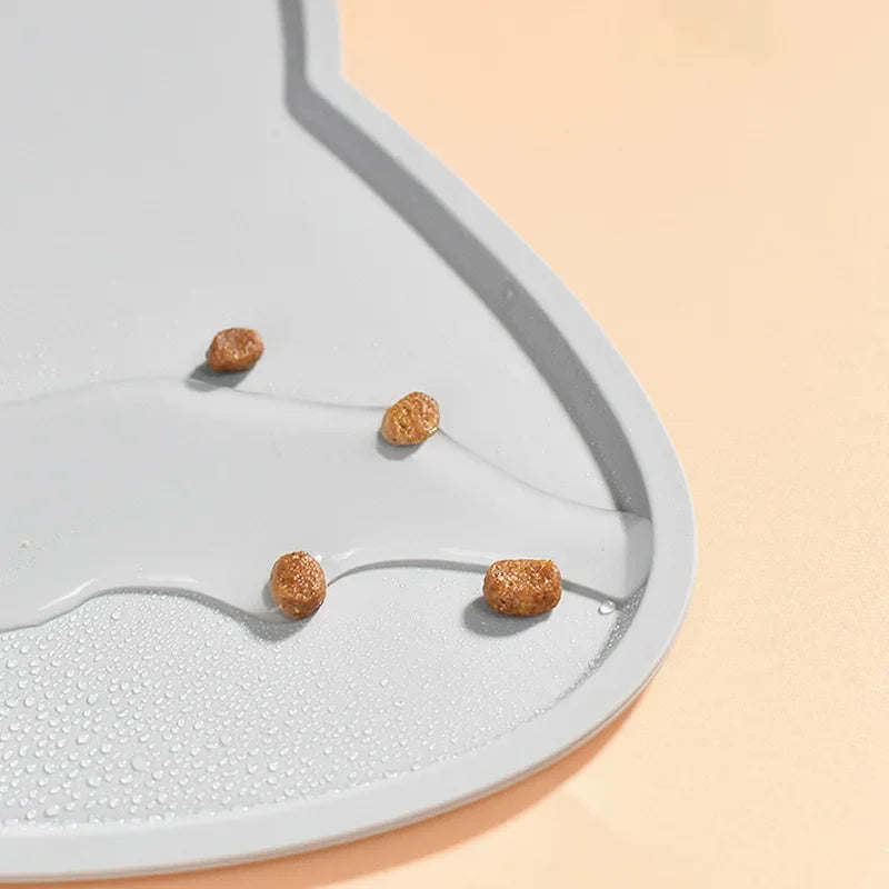 Non Slip Silicone Pet Food Mat Leak Proof Anti Dirty Dog  Cat Bowl Pad Dishwasher Safe  Eco Friendl 4