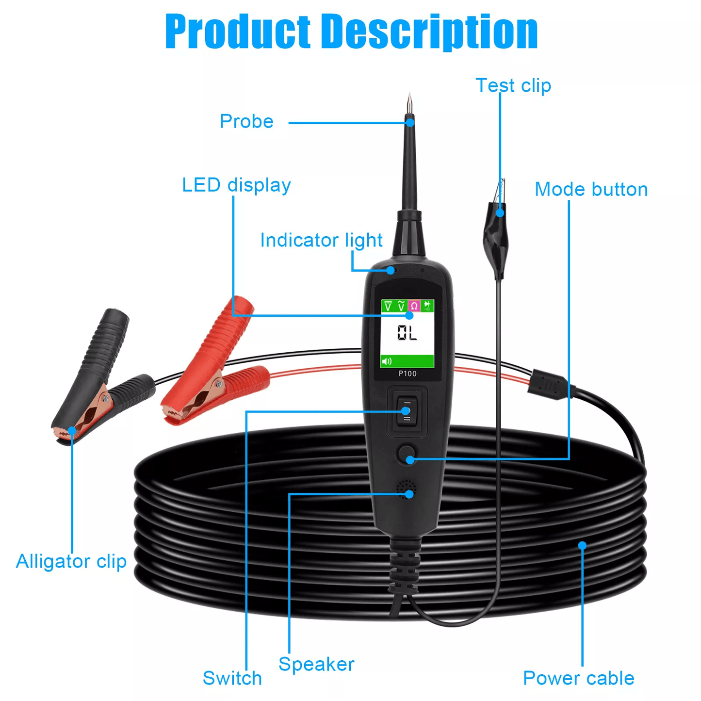 12V 24V Car Auto Electrical Power Circuit Tester Probe Kit Diagnostic Tool For Voltage Resistance S 4