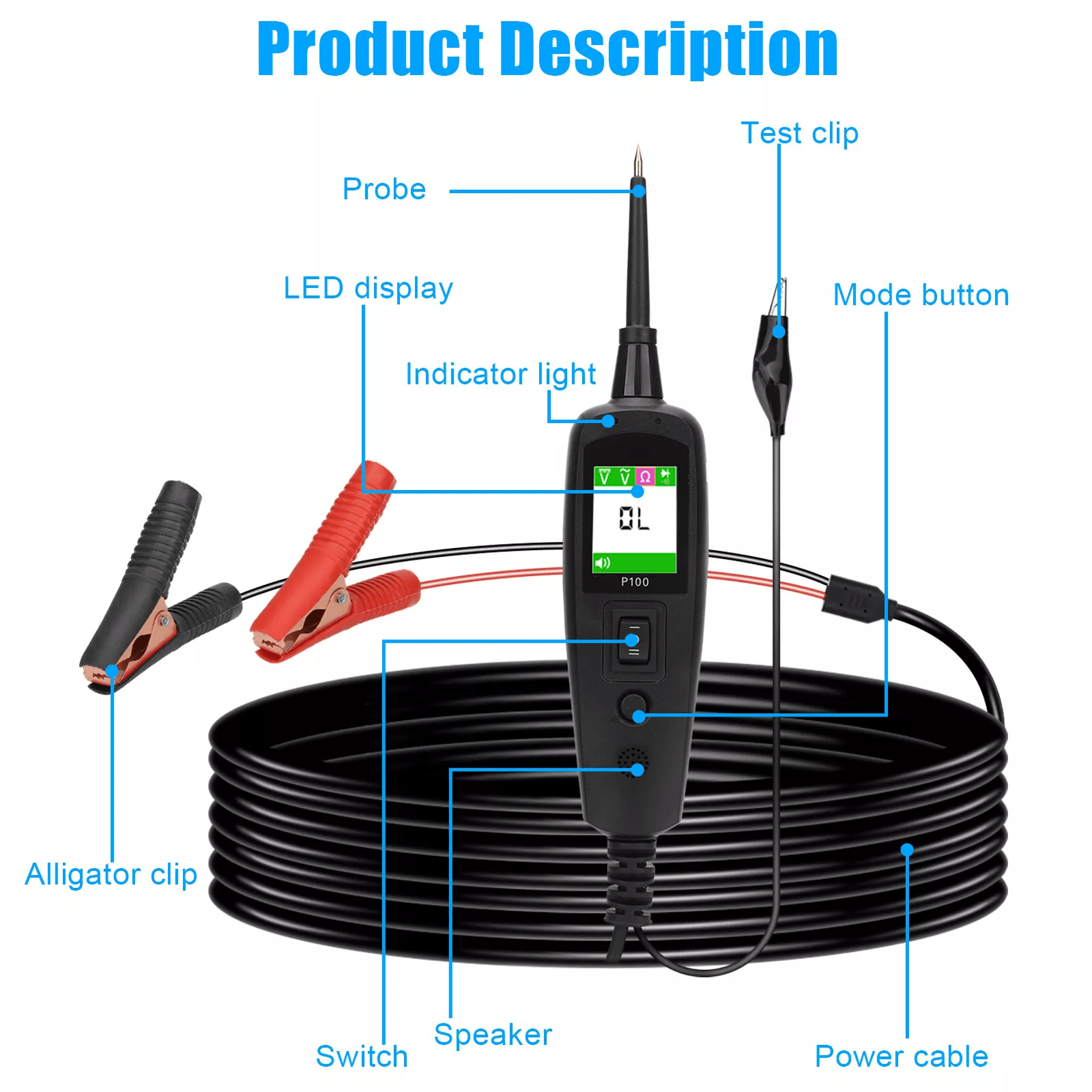 12V 24V Car Auto Electrical Power Circuit Tester Probe Kit Diagnostic Tool For Voltage Resistance S 4