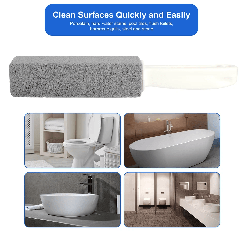 Heavy Duty Pumice Stone Toilet Cleaner With Handle Stain Remover Scouring Tool 3