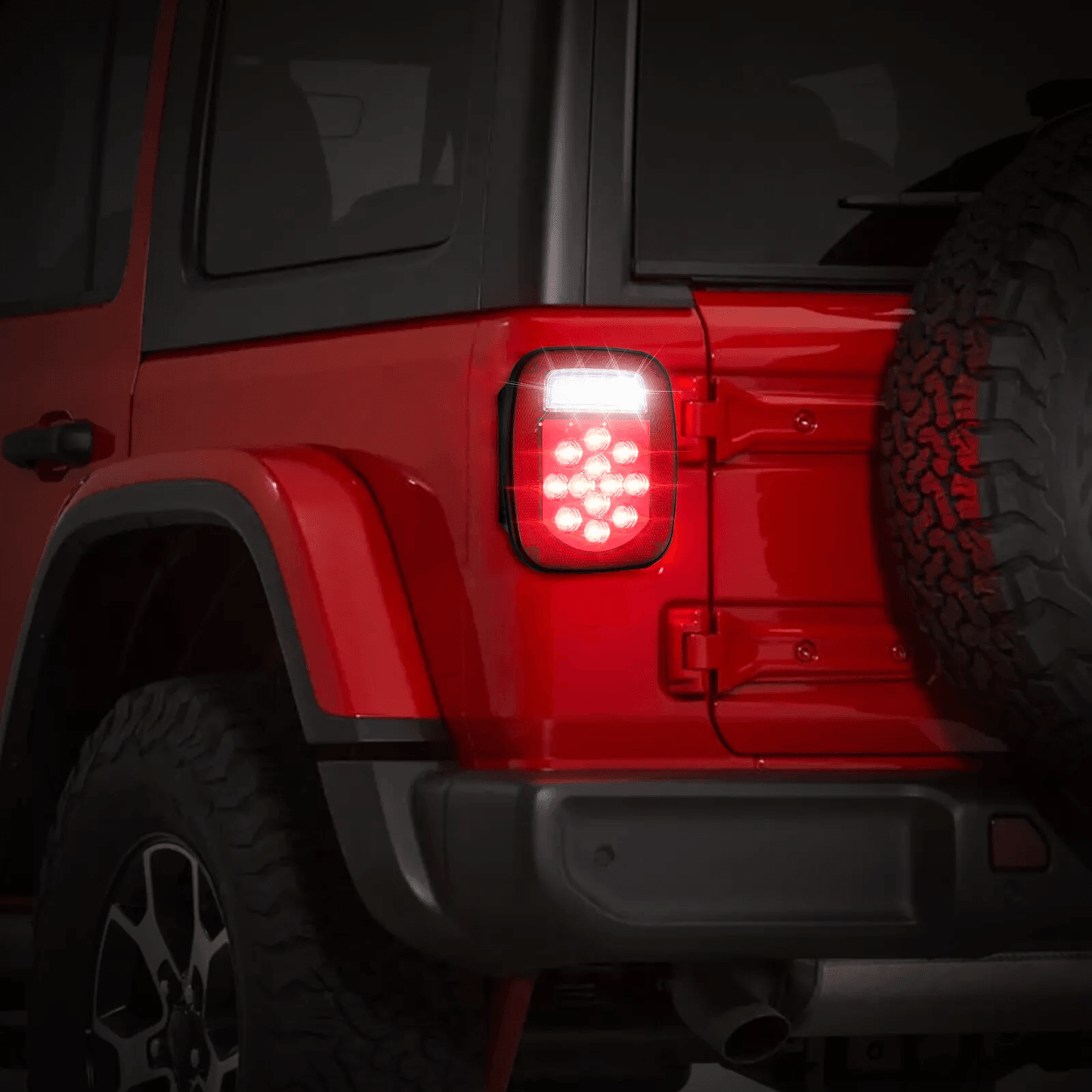 1 Pair Rear 39 LED Tail Lights Brake License Plate Lamp Waterproof Square Stop Turn Tail Light For  3