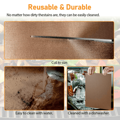 Copper Grill Mats Baking NonStick BBQ Pad Reusable Cooking Oven Sheet Liner For Grills Stoves And O 5