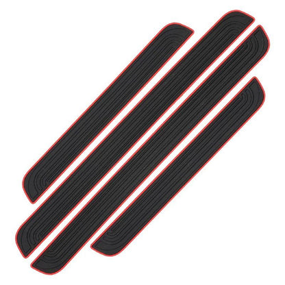 4pcs Rubber Car Door Sill Scuff Covers Black Door Panel Guards Protector Trim Anti Scratch Exterior 9