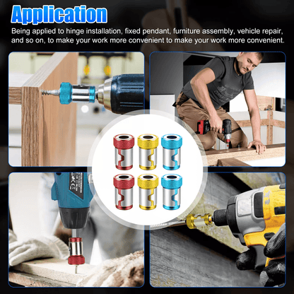 6PCS 14 Inch Screwdriver Bits Magnetic Ring Screwlock Sleeve Aluminum Alloy Batch Head Holder For D 3