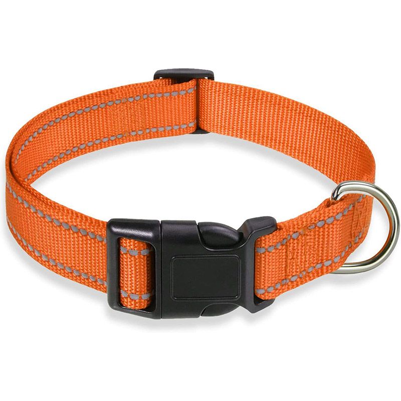 Glow Go Reflective Dog Collar Adjustable Nylon Pet Collar  Leash For Nighttime Safety 0