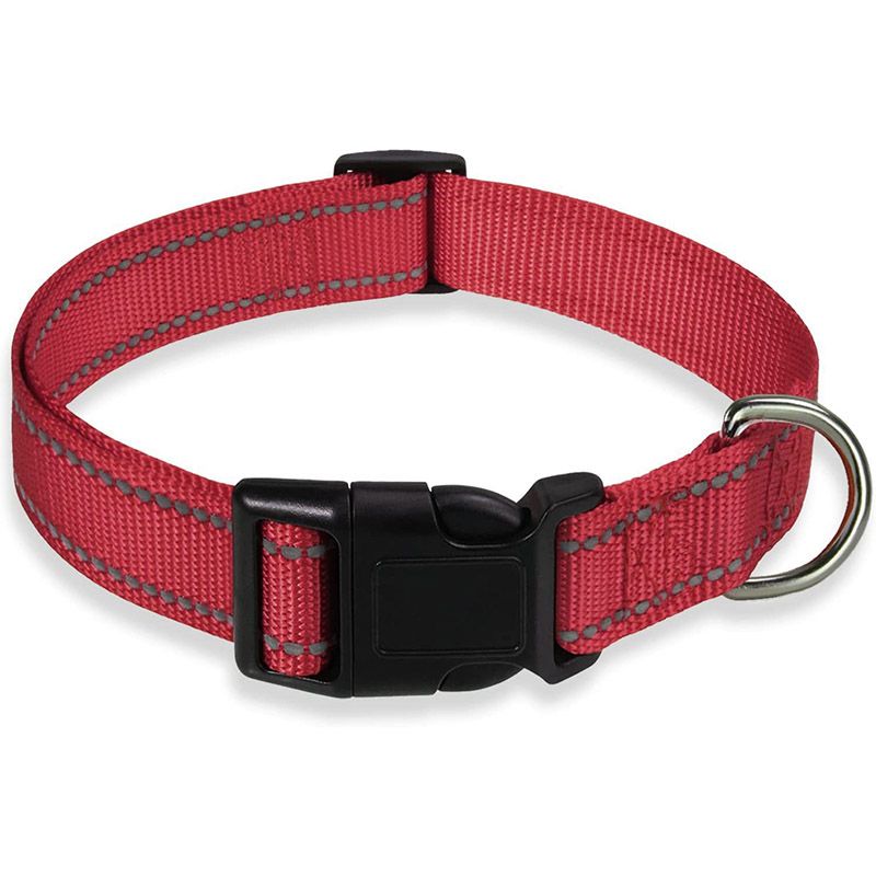 Glow Go Reflective Dog Collar Adjustable Nylon Pet Collar  Leash For Nighttime Safety 3