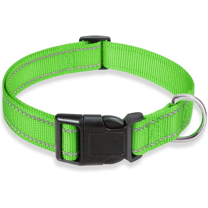 Glow Go Reflective Dog Collar Adjustable Nylon Pet Collar  Leash For Nighttime Safety 4