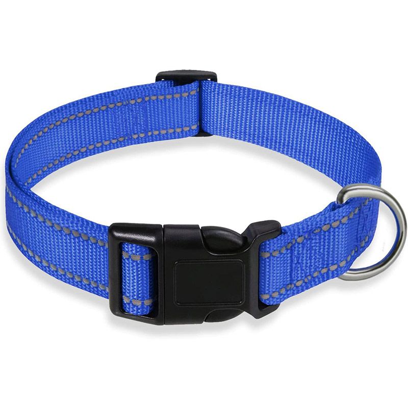 Glow Go Reflective Dog Collar Adjustable Nylon Pet Collar  Leash For Nighttime Safety 5