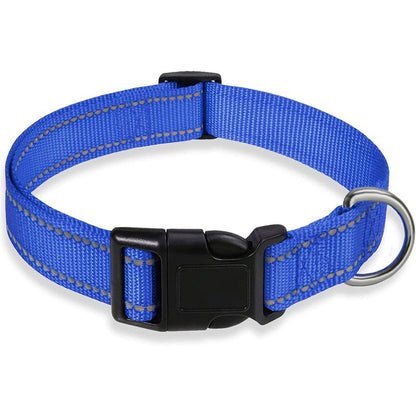 Glow Go Reflective Dog Collar Adjustable Nylon Pet Collar  Leash For Nighttime Safety 5