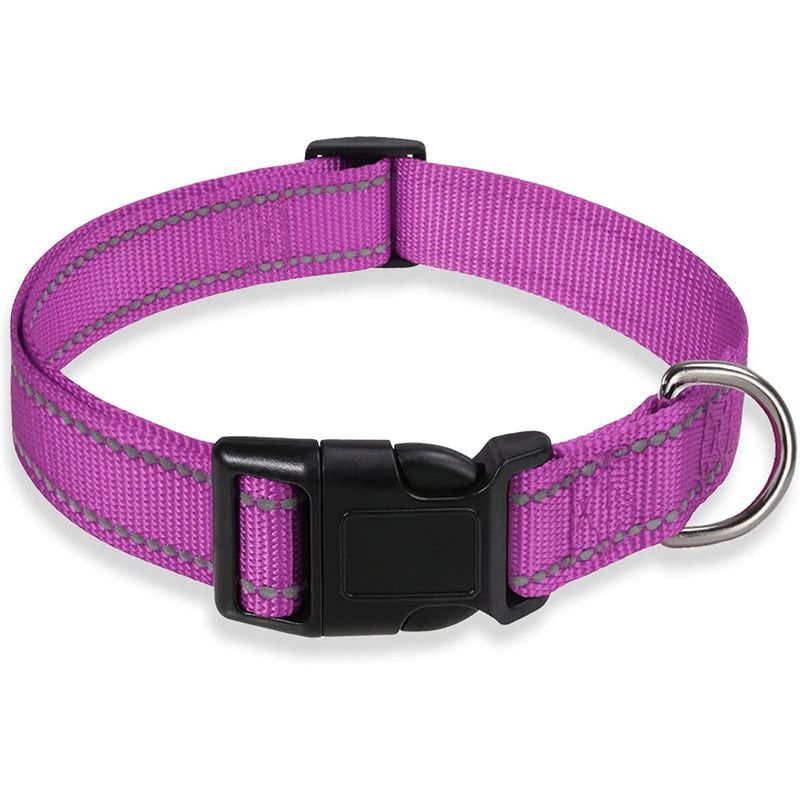 Glow Go Reflective Dog Collar Adjustable Nylon Pet Collar  Leash For Nighttime Safety 6